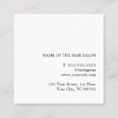 Minimal Elegante Leichte Pastel Frisör Quadratische Visitenkarte (Rückseite)