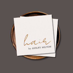 Minimal Elegante Leichte Pastel Frisör Quadratische Visitenkarte