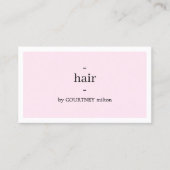 Minimal Elegante Light Rose Weißer Friseursalon Visitenkarte (Vorderseite)