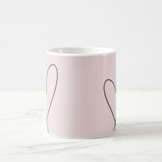 Minimal Elegante Linie Kunst, Dichtung und Rosa Kaffeetasse (Mittel)