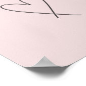 Minimal Elegante Linie Kunst, Dichtung und Rosa Poster (Ecke)