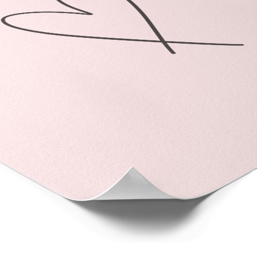 Minimal Elegante Linie Kunst, Dichtung und Rosa Poster (Ecke)