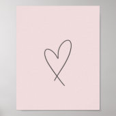 Minimal Elegante Linie Kunst, Dichtung und Rosa Poster (Vorne)