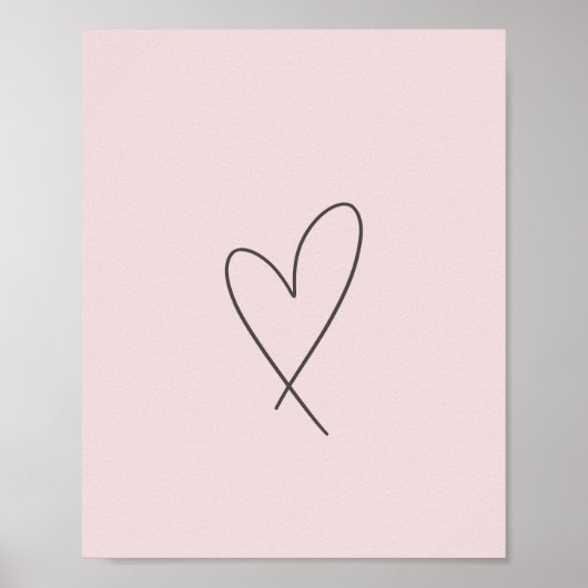 Minimal Elegante Linie Kunst, Dichtung und Rosa Poster (Vorne)