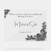 Minimal Elegante Moderne Hochzeit Begrüßungszeiche Acrylschild (Vorderseite)