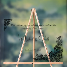 Minimal Elegante Moderne Hochzeit Begrüßungszeiche Acrylschild