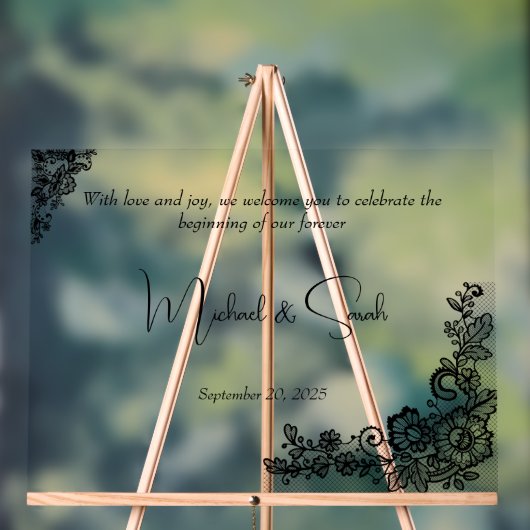 Minimal Elegante Moderne Hochzeit Begrüßungszeiche Acrylschild (Neutral)