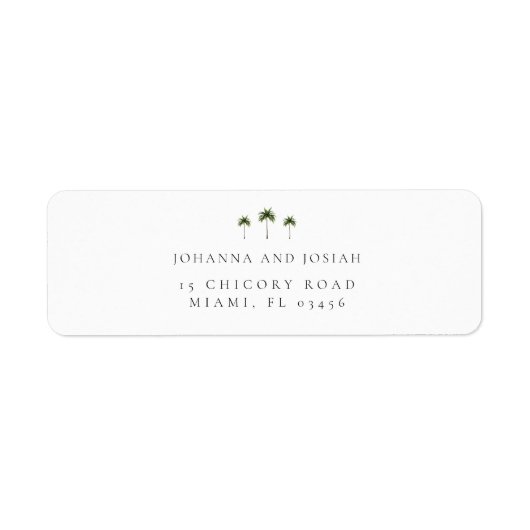 Minimal Elegante Palm Tree Rücksendeadresse (Vorne)