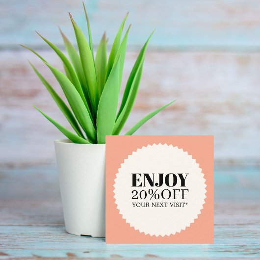 Minimal Elegante Pastel Black Bold Salon Rabattkarte