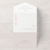 Minimal Elegante Pastel Dusky Pink Hearts Wedding All In One Einladung (Außenbereich)