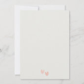 Minimal Elegante Pastel Dusky Pink Hearts Wedding Einladung (Rückseite)