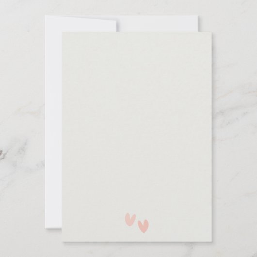 Minimal Elegante Pastel Dusky Pink Hearts Wedding Einladung (Rückseite)
