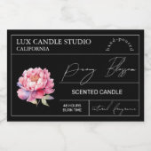 Minimal Elegante Peony Candle Jar Label Lebensmitteletikett (Einzelnes Label)