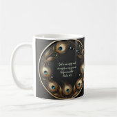 Minimal elegante Pfauenfeathers anpassbar Kaffeetasse (Links)