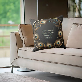 Minimal elegante Pfauenfeathers anpassbar Kissen