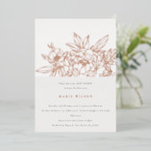 Minimal Elegante Rose Blumenkitzel Kinderdusche Folieneinladung (Stehend vorne)