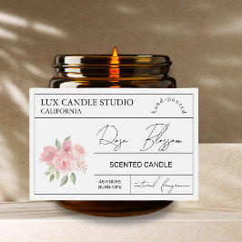 Minimal Elegante Rose Candle Jar Label Lebensmitteletikett