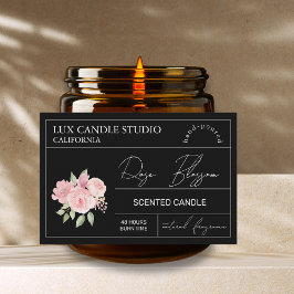 Minimal Elegante Rose Candle Jar Label Lebensmitteletikett