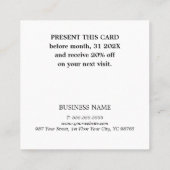 Minimal Elegante Rose Salon Rabattkarte (Rückseite)