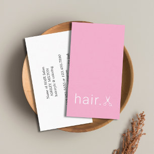 Minimal Elegante Rose Weißschere Friseursalon Visitenkarte
