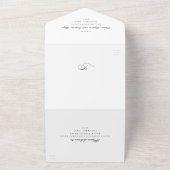 Minimal elegante Schwarz-Weiß-Hochzeit All In One Einladung (Außenbereich)