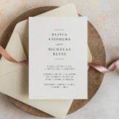 Minimal elegante Schwarz-Weiß-Hochzeit Einladung