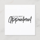 Minimal Elegante Schwarz-weiße Beauty Salon Terminkarte (Vorderseite)