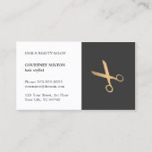 Minimal Elegante Schwarze Imitate Goldhaar Stylist Visitenkarte (Vorderseite)