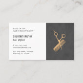 Minimal Elegante Schwarze Imitate Goldhaar Stylist Visitenkarte (Vorderseite)