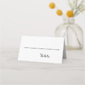 Minimal elegante Script-Schwarz-weiße Namen Hochze Platzkarte (Rückseite)