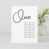 Minimal elegante Table Guest Names Sitze Chart Chi (Stehend Vorderseite)