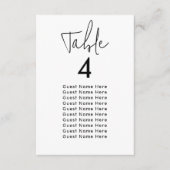 Minimal elegante Table Guest Names Sitze Chart Chi (Vorderseite)