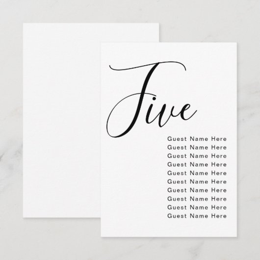 Minimal elegante Table Guest Names Sitze Chart Chi (Vorne/Hinten)