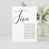 Minimal elegante Table Guest Names Sitze Chart Chi (Stehend Vorderseite)