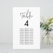 Minimal elegante Table Guest Names Sitze Chart Chi (Stehend Vorderseite)