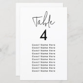 Minimal elegante Table Guest Names Sitze Chart Chi (Vorne/Hinten)