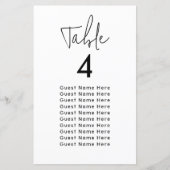 Minimal elegante Table Guest Names Sitze Chart Chi (Vorderseite)