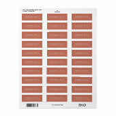 Minimal elegante Terracotta-Rücksendeadresse (Vorne)