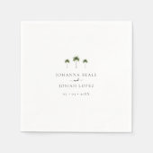 Minimal Elegante Tropical Palm Tree Wedding Serviette (Vorderseite)