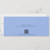 Minimal elegante Typografie Blue Slim Save the Dat Date (Rückseite)