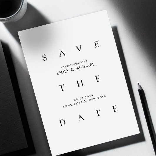 Minimal elegante Typografie Hochzeit speichern Sie Save The Date