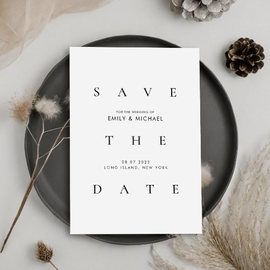 Minimal elegante Typografie Hochzeit speichern Sie Save The Date