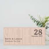 Minimal Elegante Typografie Mocha Slim Save The Date (Stehend Vorderseite)