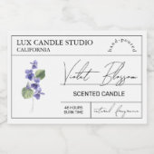 Minimal Elegante Violet Candle Jar Label Lebensmitteletikett (Einzelnes Label)