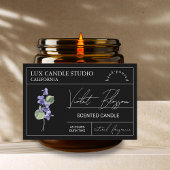 Minimal Elegante Violet Candle Jar Label Lebensmitteletikett