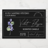 Minimal Elegante Violet Candle Jar Label Lebensmitteletikett (Einzelnes Label)