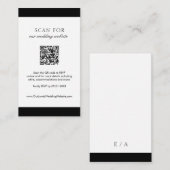 Minimal elegante Website Moderner QR Code Hochzeit Begleitkarte (Vorne/Hinten)
