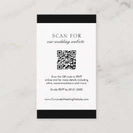 Minimal elegante Website Moderner QR Code Hochzeit Begleitkarte