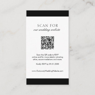 Minimal elegante Website Moderner QR Code Hochzeit Begleitkarte