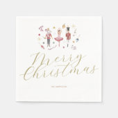 Minimal Elegante Weihnachten Der Nutcracker Urlaub Serviette (Vorderseite)